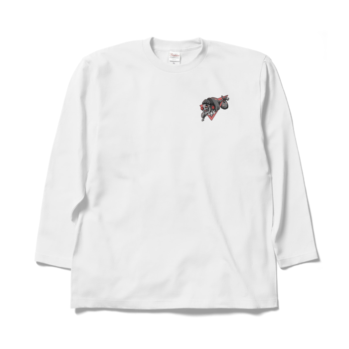 ピエロ風スカルロングスリーブTシャツ - XL - ホワイト