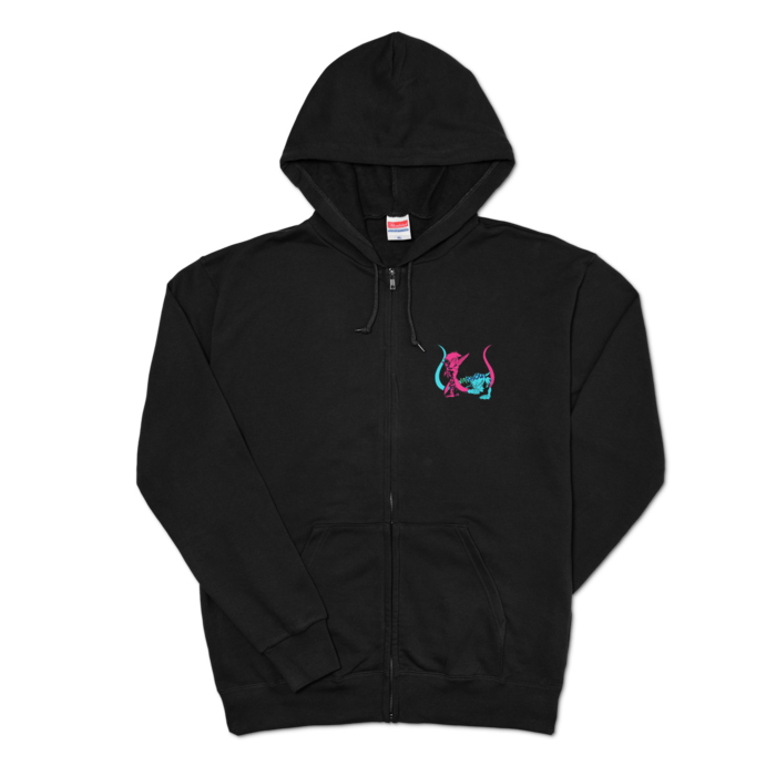 ジップパーカー - XL - 左胸（ブラック）