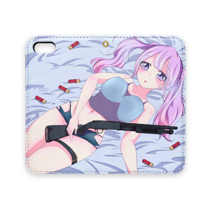 手帳型iPhoneケース(ベルトなし) - iPhone 5 / 5s / SE - ストラップ穴 あり