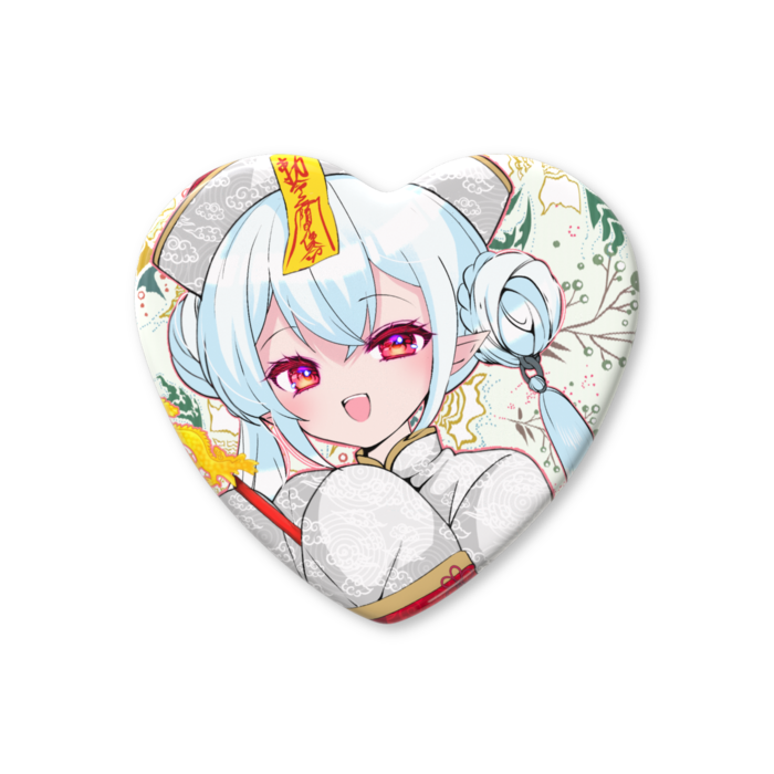 ハート缶バッジ - 57 × 52.5mm