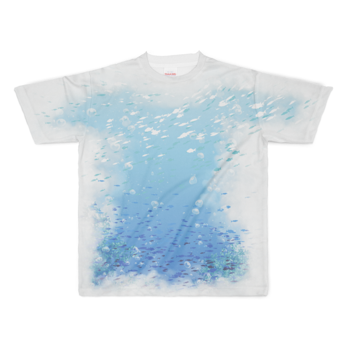 空色の海フルグラフィックTシャツ - XL - 正面印刷のみ