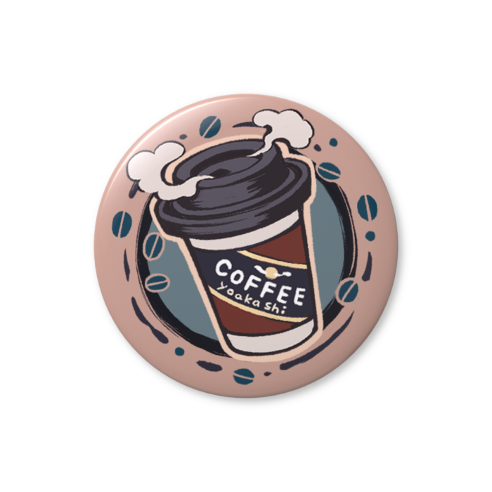 缶バッジ・テイクアウトコーヒー - 44mm