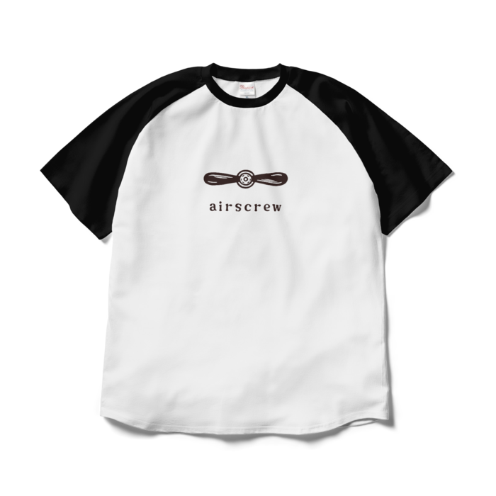 ラグランTシャツ - XL - ホワイト×ブラック