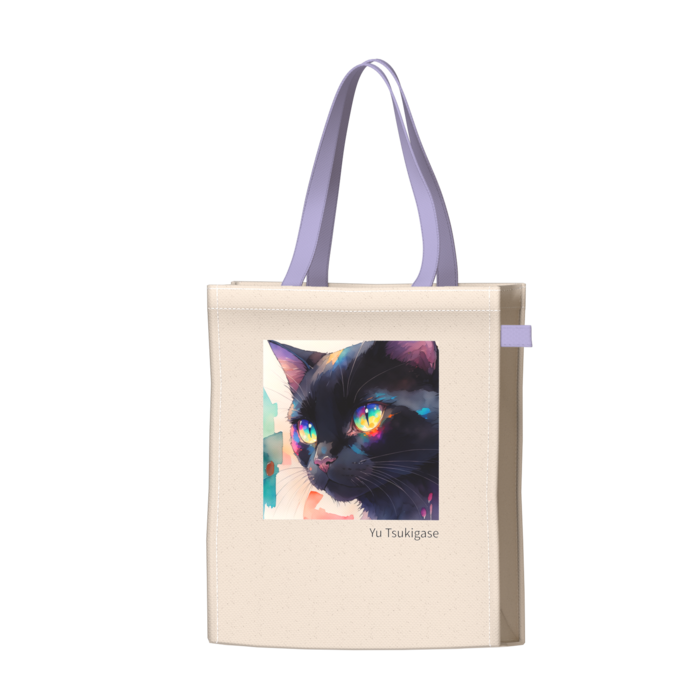 ツートンカラーバッグ - パープル - W34 × H41 × D14cm