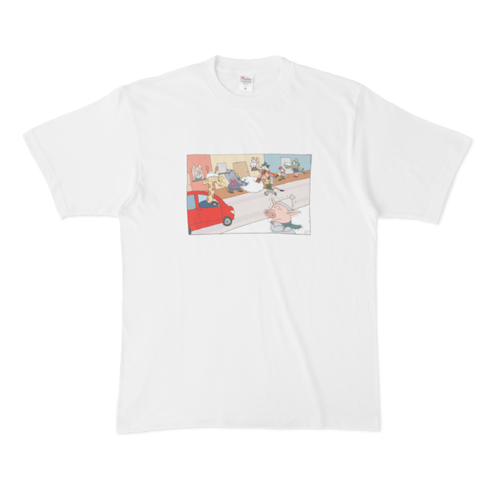アニマルTシャツ - XL - 白