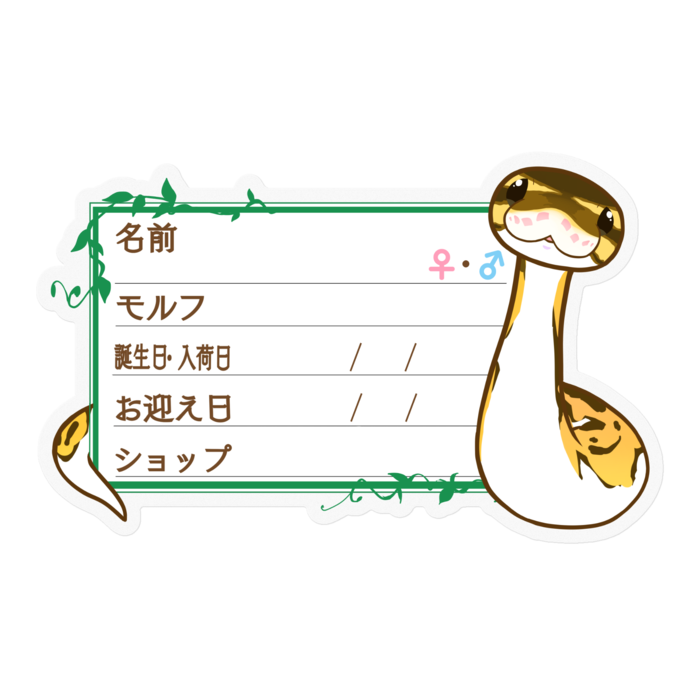 【🐍お名前ステッカー】ボールパイソン(パイボール) ‐ツタ