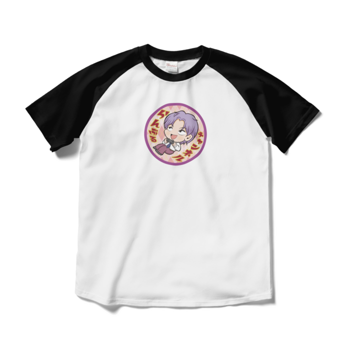 ラグランTシャツ - M - ホワイト×ブラック