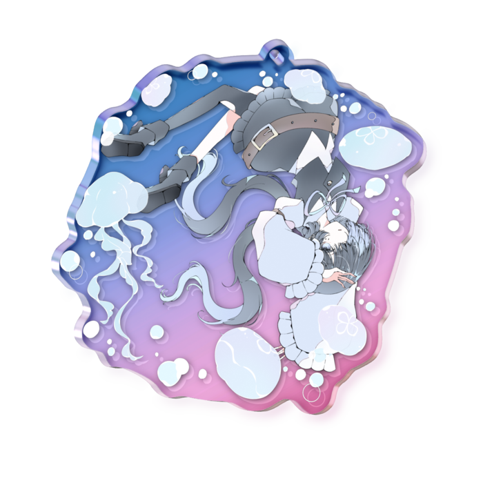 オーロラアクリルキーホルダー - 70 × 70mm