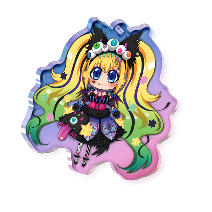 オーロラアクリルキーホルダー - 50 × 50mm