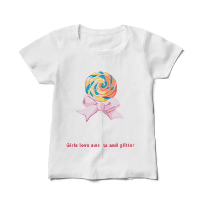 レディースTシャツ・ぺろぺろキャンディー- M - 白(3)