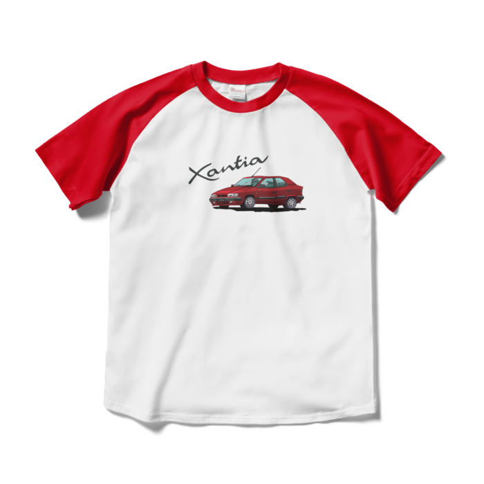 ラグランTシャツ - M - ホワイト×レッド