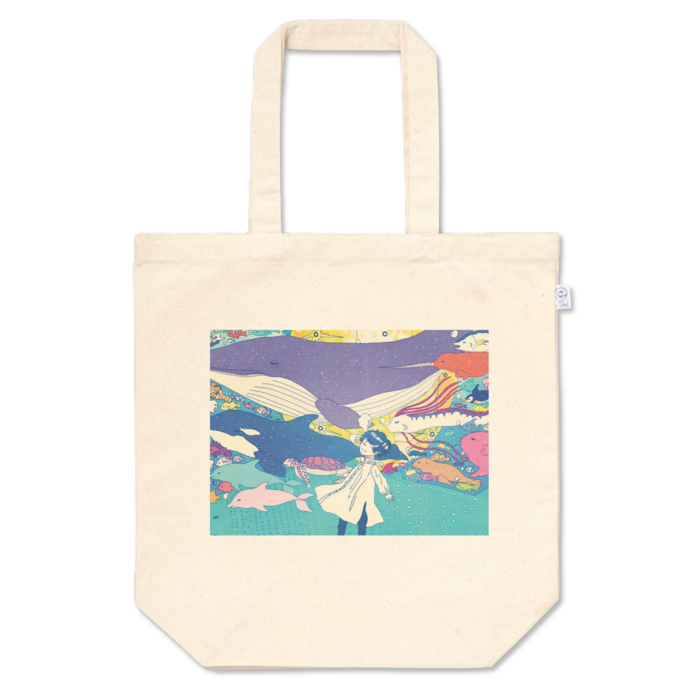 月面海底歩行図 トートバッグ Kirin Tubutubu Booth