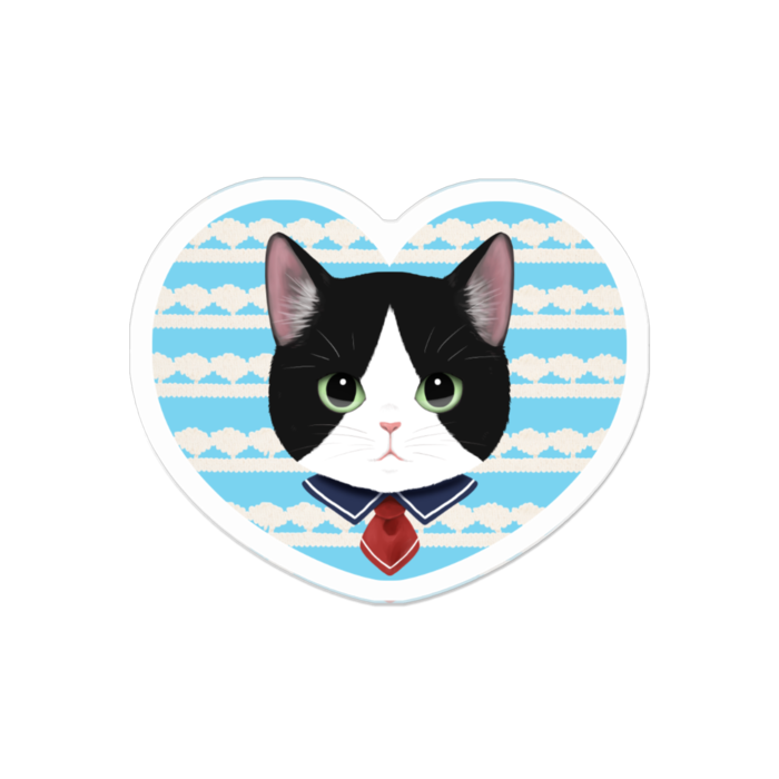 ani★mani ねこたちアクリルバッジ(ハチワレ) - 50 x 50 (mm)