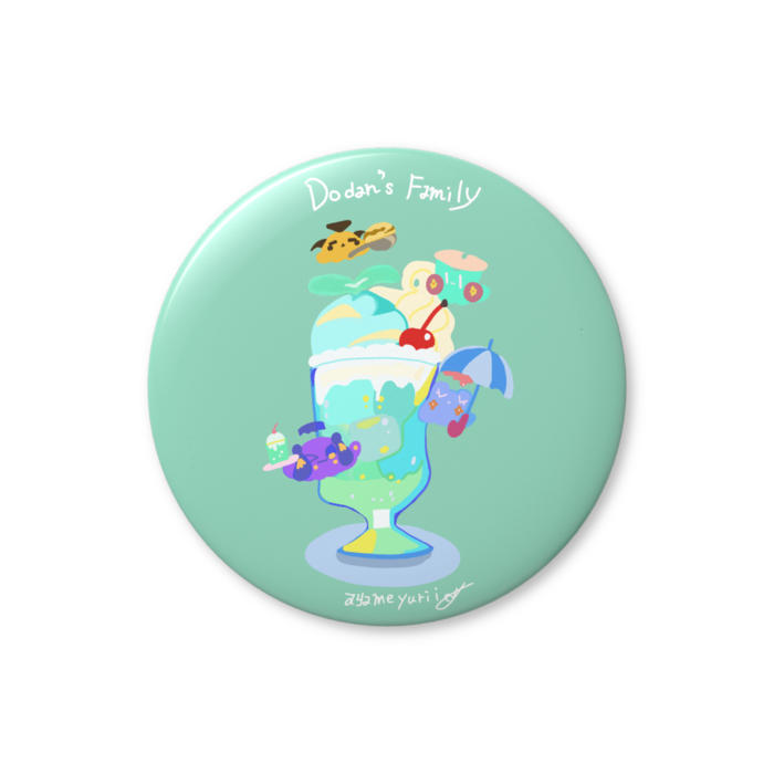 ミント−ソーダフロート缶バッジ 32mm