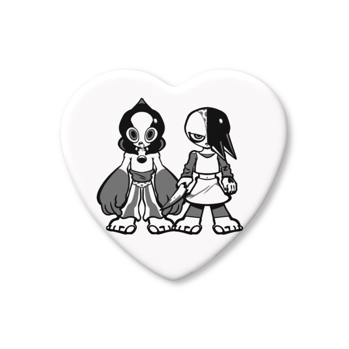 ハート缶バッジ - 57 × 52.5mm