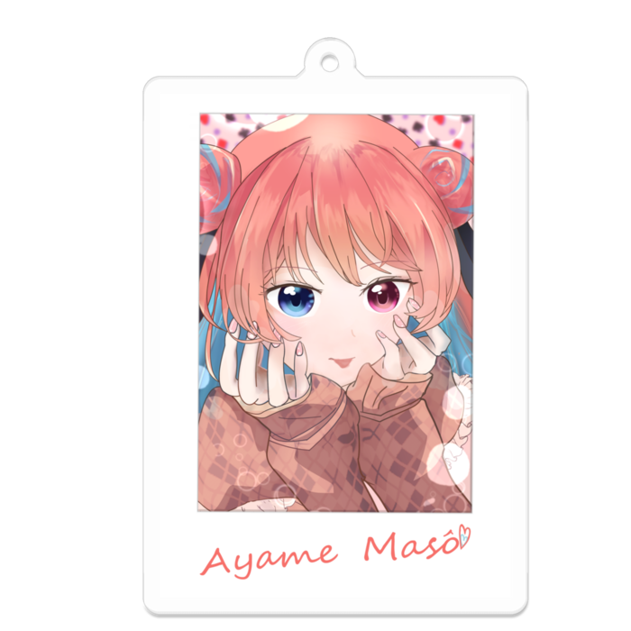 ①あっかんべ　アクリルキーホルダー -70 x 70 (mm)