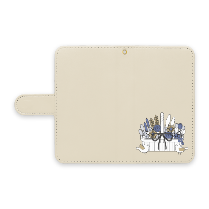 手帳型AndroidケースA　ストラップ穴あり　ベージュ　S（小）