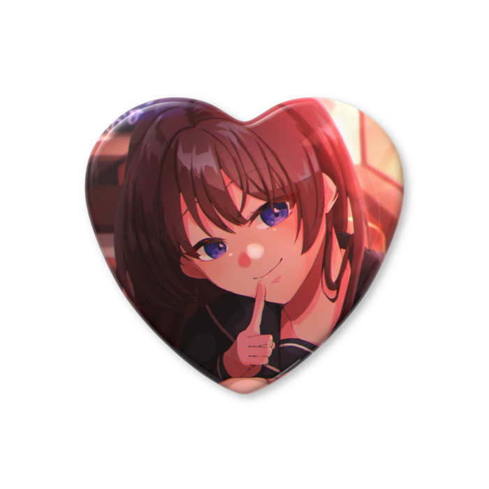 ハート缶バッジ - 57 × 52.5mm