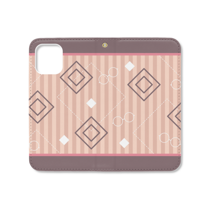 手帳型iPhoneケース(ベルトなし) - iPhone12 mini - ストラップ穴 あり