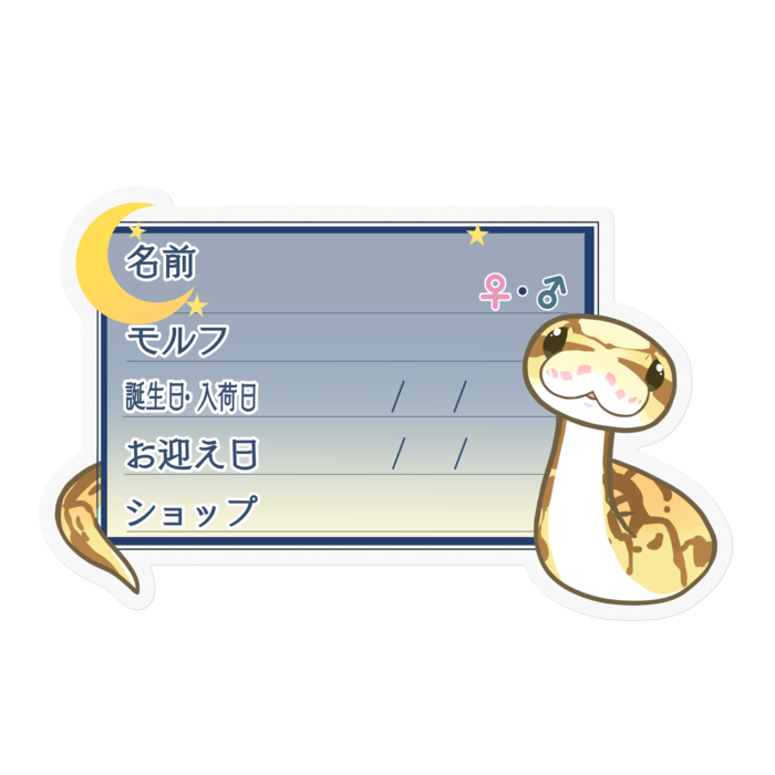 【🐍お名前ステッカー】ボールパイソン(クイーンビーミニ) ‐夜