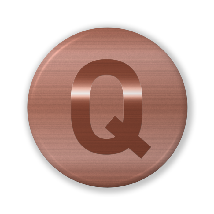 【Q(キュー)】〈ブロンズグラフィック〉缶バッジ- 32mm