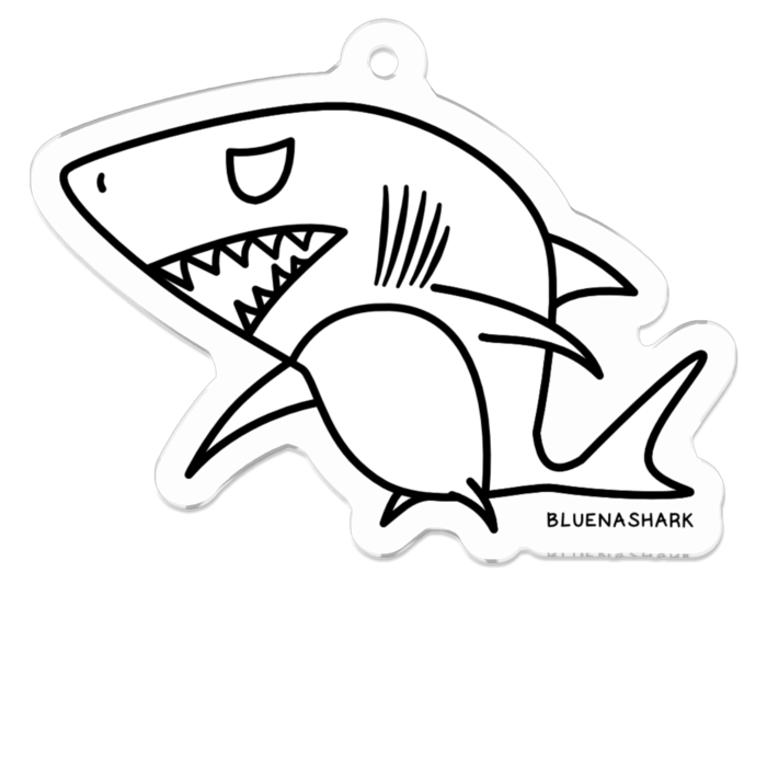 アクリルキーホルダー - 50 x 50 (mm)　ブラック