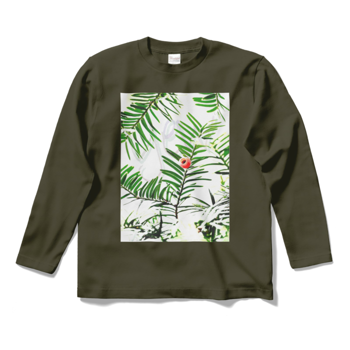 【文字あり】ロングスリーブTシャツ - S - アーミーグリーン
