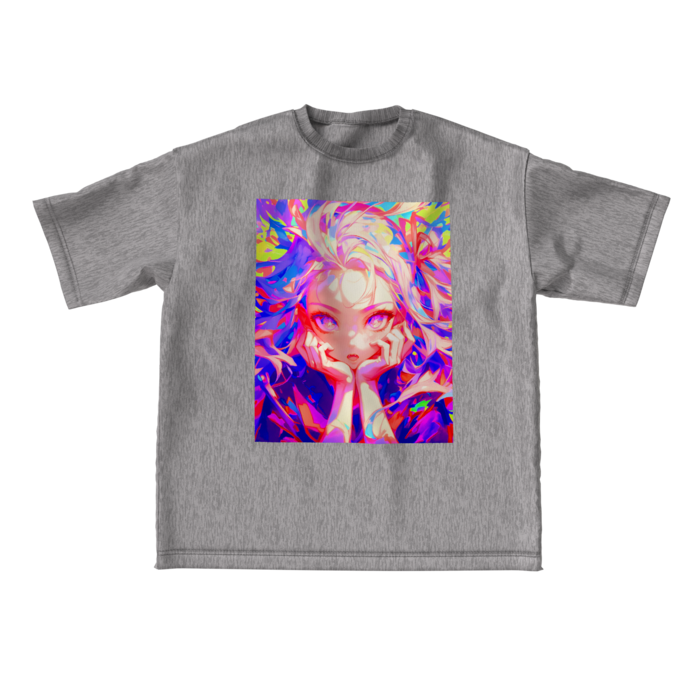 ビッグシルエットTシャツ  (グレー)  - L -