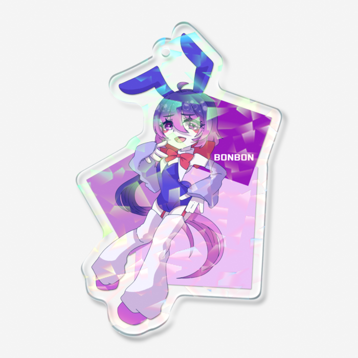 ホログラムアクリルキーホルダー - 70 × 70mm