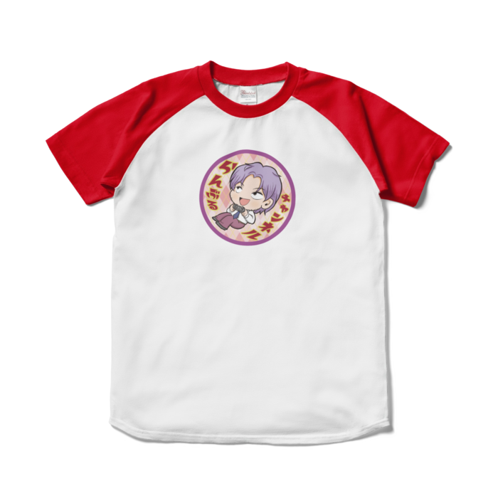 ラグランTシャツ - S - ホワイト×レッド