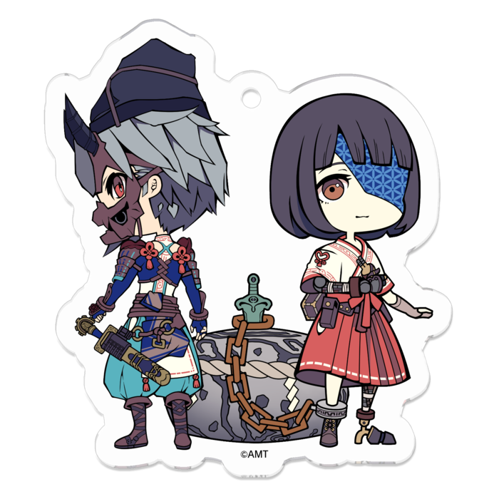 『オノゴロ物語』ハル＆マサタケ（B）アクリルキーホルダー - 50 x 50 (mm)