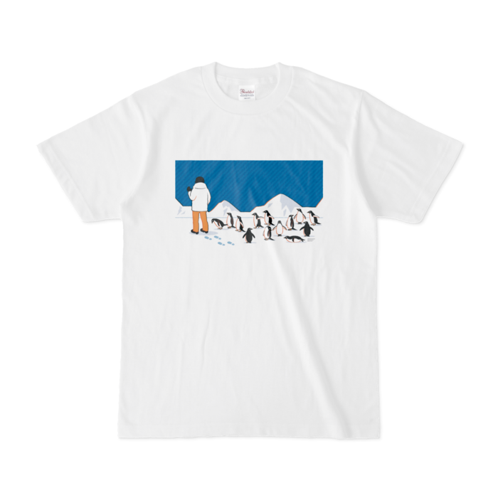Tシャツ　青色（ブルー）×白色（ホワイト）　S