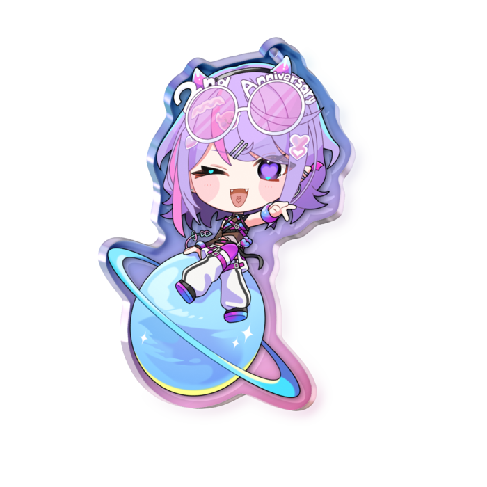 オーロラアクリルキーホルダー - 70 × 70mm