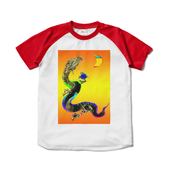 ラグランTシャツ - S - ホワイト×レッド