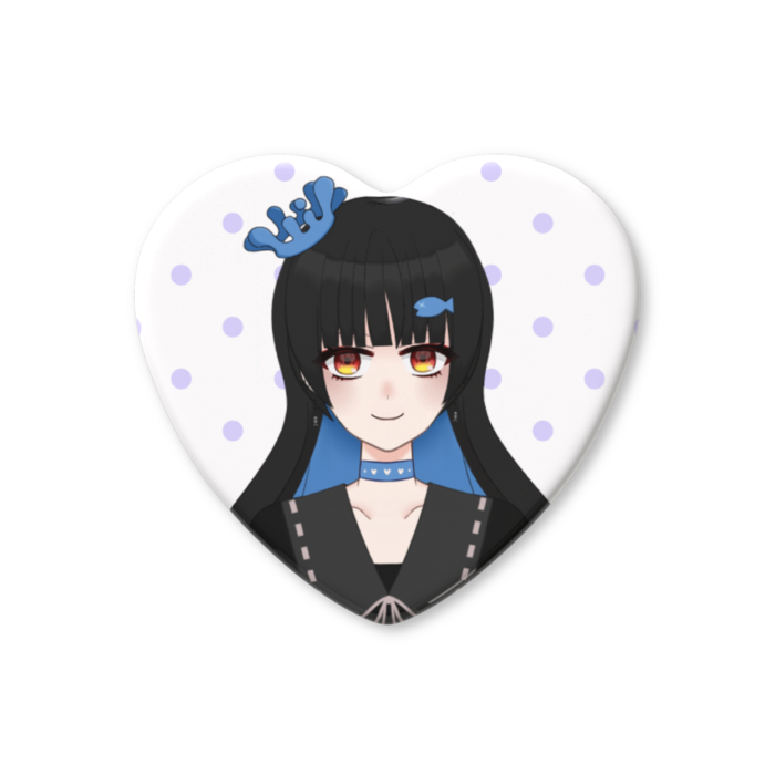 ハート缶バッジ - 52.5 × 57mm