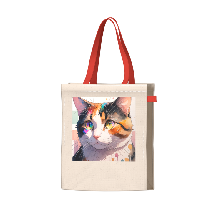 ツートンカラーバッグ - レッド - W34 × H41 × D14cm
