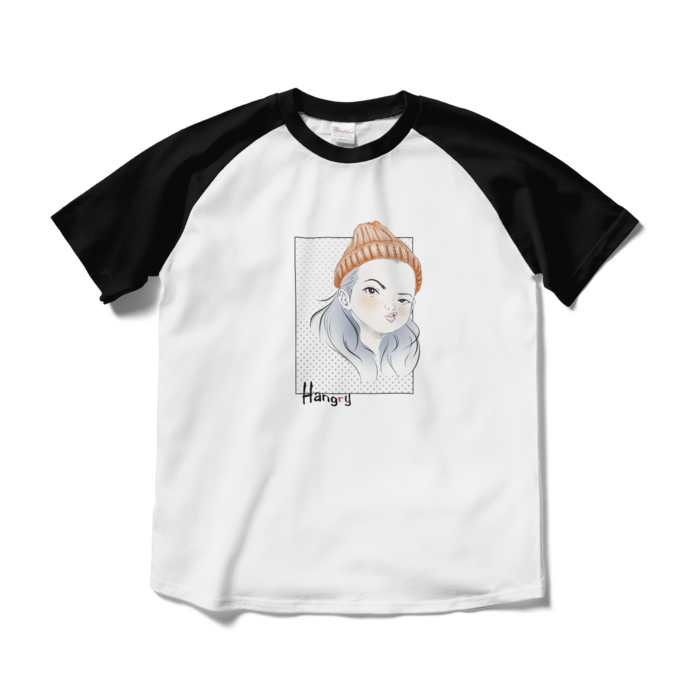 ラグランTシャツ - M - ホワイト×ブラック