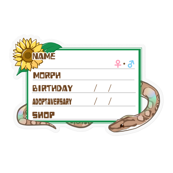 【🐍お名前ステッカー】コロニジ(ノーマル) ‐ひまわり(英語)