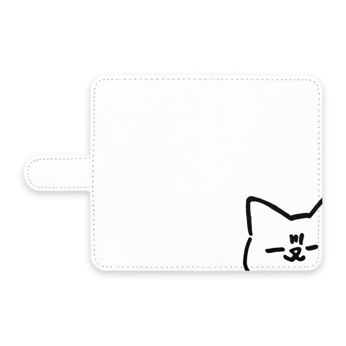 手帳型Androidケース - S - ストラップ穴 なし【しろ】ひょっこり