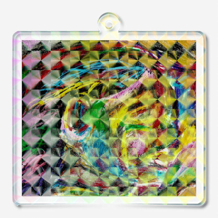 ホログラムアクリルキーホルダー - 50 × 50mm
