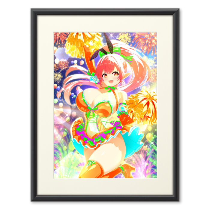 複製画(プリモアート) - A3(ピンク髪/額縁・ブラック)