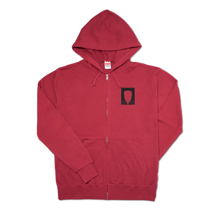 ジップパーカー - L - 左胸(2)　バーガンディ