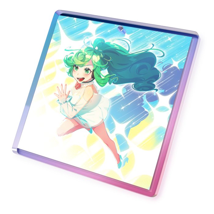 オーロラアクリルキーホルダー - 50 × 50mm