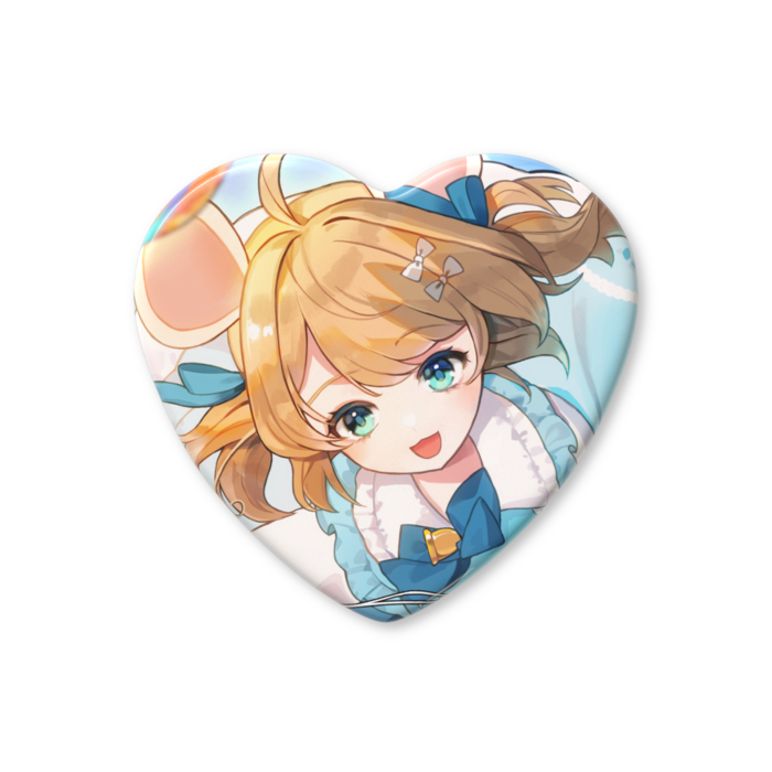 ハート缶バッジ - 57 × 52.5mm