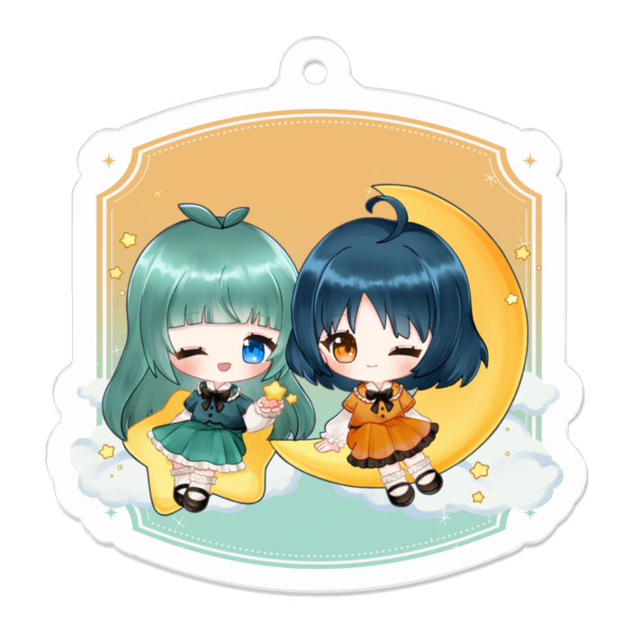 アクリルキーホルダー - 50 x 50 (mm)（ウインク）