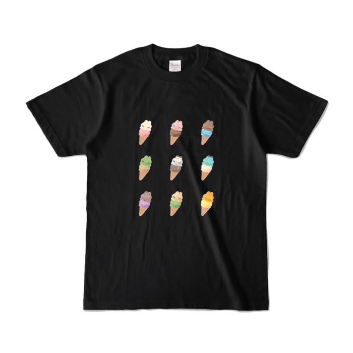 Tシャツ(ice cream/Black) - S