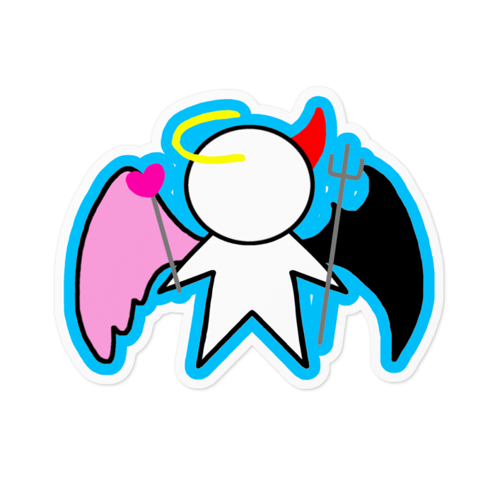 堕天使ちゃん青ステッカー