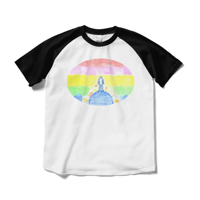 ラグランTシャツ - M - ホワイト×ブラック
