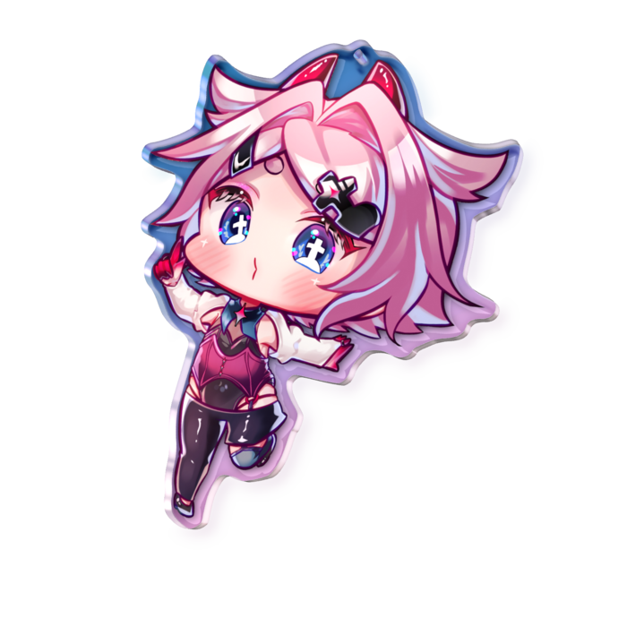 (描き下ろしイラスト)オーロラアクリルキーホルダー - 100 × 100mm