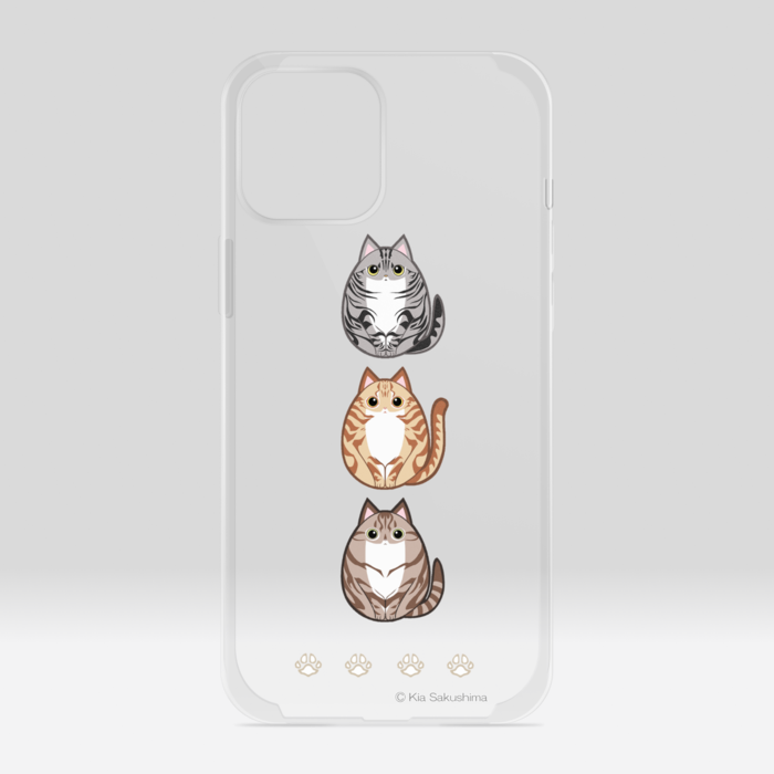 シマころねこクリアiPhoneケース - iPhone12 ProMax